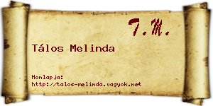 Tálos Melinda névjegykártya